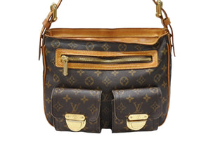 LOUIS VUITTON ルイヴィトン ハドソンGM ワンショルダーバッグ M40045 ブラウン PVC レザー ゴールド金具 良品 中古 4b007446