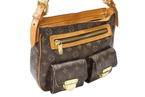 LOUIS VUITTON ルイヴィトン ハドソンGM ワンショルダーバッグ M40045 ブラウン PVC レザー ゴールド金具 良品 中古 4b007446