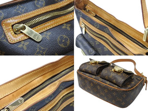 LOUIS VUITTON ルイヴィトン ハドソンGM ワンショルダーバッグ M40045 ブラウン PVC レザー ゴールド金具 良品 中古 4b007446