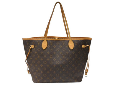 LOUIS VUITTON ルイヴィトン トートバッグ モノグラム M40156 ネヴァーフルMM 廃盤 ブラウン PVCコーティングキャンバス ゴールド金具 美品 中古 4b007449