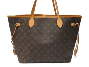 LOUIS VUITTON ルイヴィトン トートバッグ モノグラム M40156 ネヴァーフルMM 廃盤 ブラウン PVCコーティングキャンバス ゴールド金具 美品 中古 4b007449