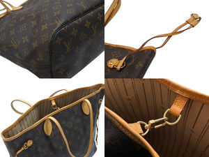 LOUIS VUITTON ルイヴィトン トートバッグ モノグラム M40156 ネヴァーフルMM 廃盤 ブラウン PVCコーティングキャンバス ゴールド金具 美品 中古 4b007449
