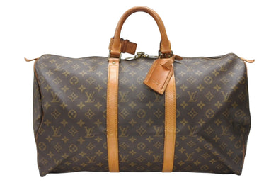 LOUIS VUITTON ルイヴィトン キーポル50 ボストンバッグ M41426 モノグラムキャンバス ブラウン ゴールド金具 美品 中古 4b007450