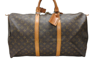 LOUIS VUITTON ルイヴィトン キーポル50 ボストンバッグ M41426 モノグラムキャンバス ブラウン ゴールド金具 美品 中古 4b007450