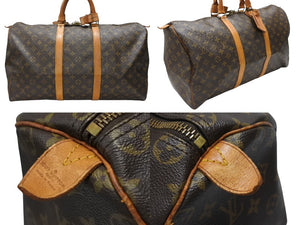 LOUIS VUITTON ルイヴィトン キーポル50 ボストンバッグ M41426 モノグラムキャンバス ブラウン ゴールド金具 美品 中古 4b007450