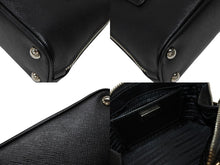 Load image into Gallery viewer, 極美品 PRADA プラダ 2WAY ミニハンドバッグ ショルダーバッグ トライアングルロゴ ブラック シルバー金具 中古 4b007452