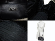 Load image into Gallery viewer, 極美品 PRADA プラダ 2WAY ミニハンドバッグ ショルダーバッグ トライアングルロゴ ブラック シルバー金具 中古 4b007452