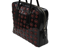 Load image into Gallery viewer, PRADA プラダ ハンドバッグ ロゴプレート エナメル パテントレザー・エナメル ブラック レッド 美品 中古 4b007454