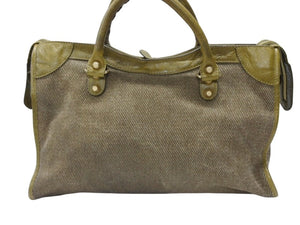 BALENCIAGA バレンシアガ ザ ジャイアント シティ 2WAY ハンドバッグ ショルダーバッグ キャンバス カーキ レザー ゴールド金具 美品 中古 4b007455