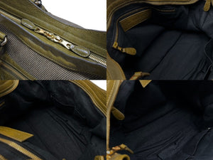 BALENCIAGA バレンシアガ ザ ジャイアント シティ 2WAY ハンドバッグ ショルダーバッグ キャンバス カーキ レザー ゴールド金具 美品 中古 4b007455