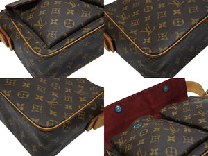 LOUIS VUITTON ルイヴィトン ヴィバシテGM ショルダーバッグ M51163 ブラウン ヌメ革 PVC ゴールド金具 美品 中古 4b007457