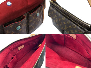 LOUIS VUITTON ルイヴィトン ヴィバシテGM ショルダーバッグ M51163 ブラウン ヌメ革 PVC ゴールド金具 美品 中古 4b007457
