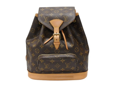 LOUIS VUITTON ルイヴィトン モンスリMM バックパック M51136 ブラウン モノグラム PVC ゴールド金具 美品 中古 4b007458