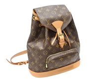 Load image into Gallery viewer, LOUIS VUITTON ルイヴィトン モンスリMM バックパック M51136 ブラウン モノグラム PVC ゴールド金具 美品 中古 4b007458