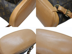 LOUIS VUITTON ルイヴィトン モンスリMM バックパック M51136 ブラウン モノグラム PVC ゴールド金具 美品 中古 4b007458