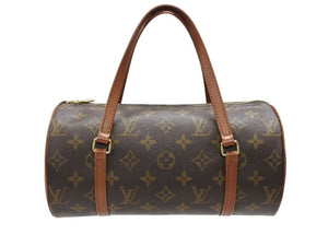 LOUIS VUITTON ルイヴィトン パピヨン26 ハンドバッグ M51386 モノグラム キャンバス PVC レザー ブラウン ゴールド金具 美品 中古 4b007462