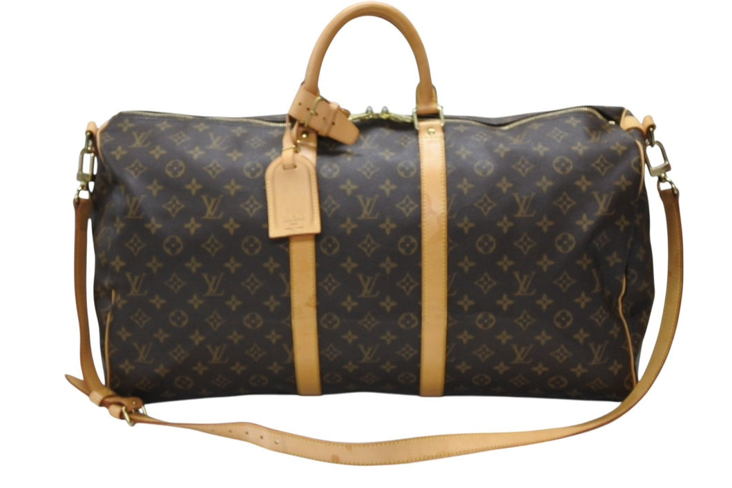 LOUIS VUITTON ルイヴィトン キーポル バンドリエール55 ボストンバッグ M41414 モノグラム ブラウン 美品 中古 4b007463