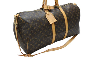 LOUIS VUITTON ルイヴィトン キーポル バンドリエール55 ボストンバッグ M41414 モノグラム ブラウン 美品 中古 4b007463