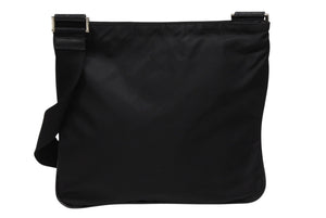 極美品 PRADA プラダ テスート サフィアーノ ショルダーバッグ 2VH563 ショルダーバッグ ナイロン ロゴプレート ネロ ブラック 中古 4b007467