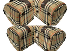 Load image into Gallery viewer, BURBERRY バーバリー ノバチェック ミニボストンバッグ ベージュ ブラウン キャンバス レザー ゴールド金具 美品 中古 4b007468