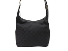 Load image into Gallery viewer, GUCCI グッチ ワンショルダーバッグ 01234 レザー GGキャンバス ブラック シルバー金具 美品 中古 4b007473