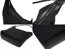 Load image into Gallery viewer, GUCCI グッチ ワンショルダーバッグ 01234 レザー GGキャンバス ブラック シルバー金具 美品 中古 4b007473