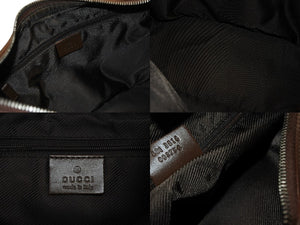 GUCCI グッチ GGキャンバス ワンショルダーバッグ 0013814 ベージュ ブラウン キャンバス レザー シルバー 金具 美品 中古 4b007474