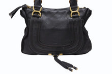Load image into Gallery viewer, Chloe クロエ マーシー ハンドバッグ トートバッグ 馬蹄 031163 レザー ブラック ゴールド金具 美品 中古 4b007475