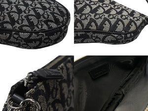 ChristianDior クリスチャンディオール サドルポーチ ワンショルダーバッグ SLO44012 トロッター ブラック ガリアーノ期 美品 中古 4b007478