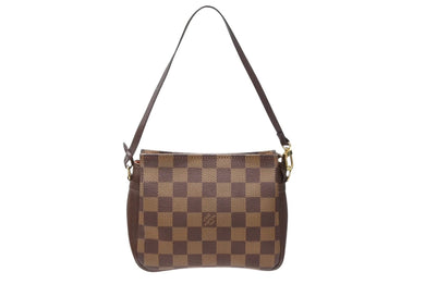 LOUIS VUITTON ルイヴィトン ハンドバッグ N51982 トゥルースメイクアップ ダミエ エベヌ ブラウン キャンバス ゴールド金具 美品 中古 4b007480