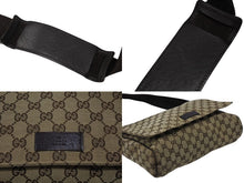 Load image into Gallery viewer, GUCCI グッチ ショルダーバッグ GGキャンバス 145864 491404 イタリア製 GGキャンバス ベージュ ブラウン 美品 中古 4b007481