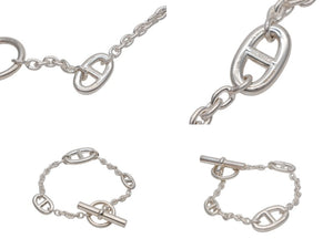 極美品 HERMES エルメス シェーヌダンクル ファランドール ブレスレット アルジャンテシルバー Ag925 重量約26.1g 全長約19cm 中古 4b007485