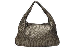 BOTTEGA VENETA ボッテガヴェネタ ホーボー イントレチャート ワンショルダーバッグ 115654 メタリックゴールド 美品 中古 4b007487
