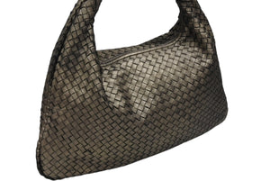BOTTEGA VENETA ボッテガヴェネタ ホーボー イントレチャート ワンショルダーバッグ 115654 メタリックゴールド 美品 中古 4b007487
