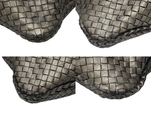 BOTTEGA VENETA ボッテガヴェネタ ホーボー イントレチャート ワンショルダーバッグ 115654 メタリックゴールド 美品 中古 4b007487