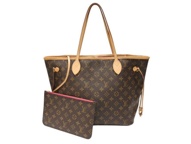 極美品 LOUIS VUITTON ルイヴィトン ネヴァーフルMM トートバッグ 新型 M41178 モノグラム PVC レザー ブラウン ピンク 中古 4b007490