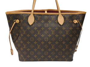 極美品 LOUIS VUITTON ルイヴィトン ネヴァーフルMM トートバッグ 新型 M41178 モノグラム PVC レザー ブラウン ピンク 中古 4b007490