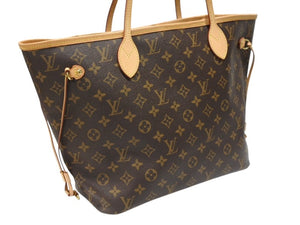 極美品 LOUIS VUITTON ルイヴィトン ネヴァーフルMM トートバッグ 新型 M41178 モノグラム PVC レザー ブラウン ピンク 中古 4b007490