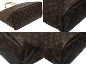 極美品 LOUIS VUITTON ルイヴィトン ネヴァーフルMM トートバッグ 新型 M41178 モノグラム PVC レザー ブラウン ピンク 中古 4b007490