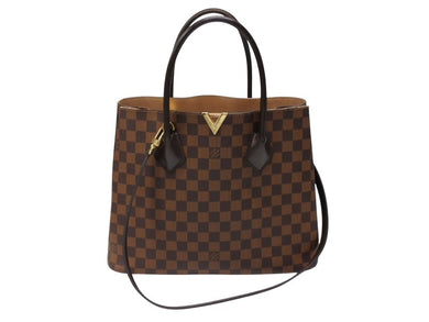 極美品 LOUIS VUITTON ルイヴィトン ケンジントン ハンドバッグ N41435 ブラウン ダミエキャンバス レザー ゴールド金具 中古 4b007491