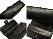 Load image into Gallery viewer, 極美品 CHANEL シャネル マトラッセ25 Wフラップ Wチェーンショルダーバッグ 3番台 ラムスキン ココマーク ブラック ゴールド金具 中古 4b007492