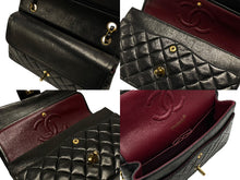 Load image into Gallery viewer, 極美品 CHANEL シャネル マトラッセ25 Wフラップ Wチェーンショルダーバッグ 3番台 ラムスキン ココマーク ブラック ゴールド金具 中古 4b007492