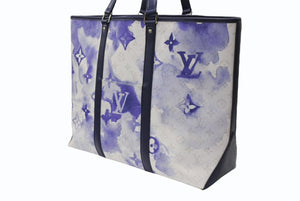 極美品 LOUIS VUITTON ルイヴィトン ウィークエンド トートPM M45756 IC PVC レザー ブルー ホワイト シルバー金具 中古 4b007493