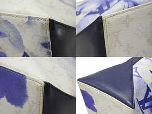極美品 LOUIS VUITTON ルイヴィトン ウィークエンド トートPM M45756 IC PVC レザー ブルー ホワイト シルバー金具 中古 4b007493