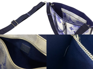 極美品 LOUIS VUITTON ルイヴィトン ウィークエンド トートPM M45756 IC PVC レザー ブルー ホワイト シルバー金具 中古 4b007493