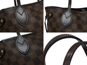 極美品 LOUIS VUITTON ルイヴィトン ネヴァーフルPM ハンドバッグ N51109 ダミエキャンバス ブラウン ゴールド金具 中古 4b007494