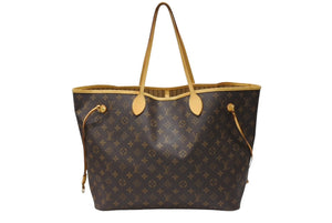 LOUIS VUITTON ルイヴィトン ネヴァーフル GM ハンドバッグ M40157 ブラウン PVC レザー ゴールド金具 美品 中古 4b007495