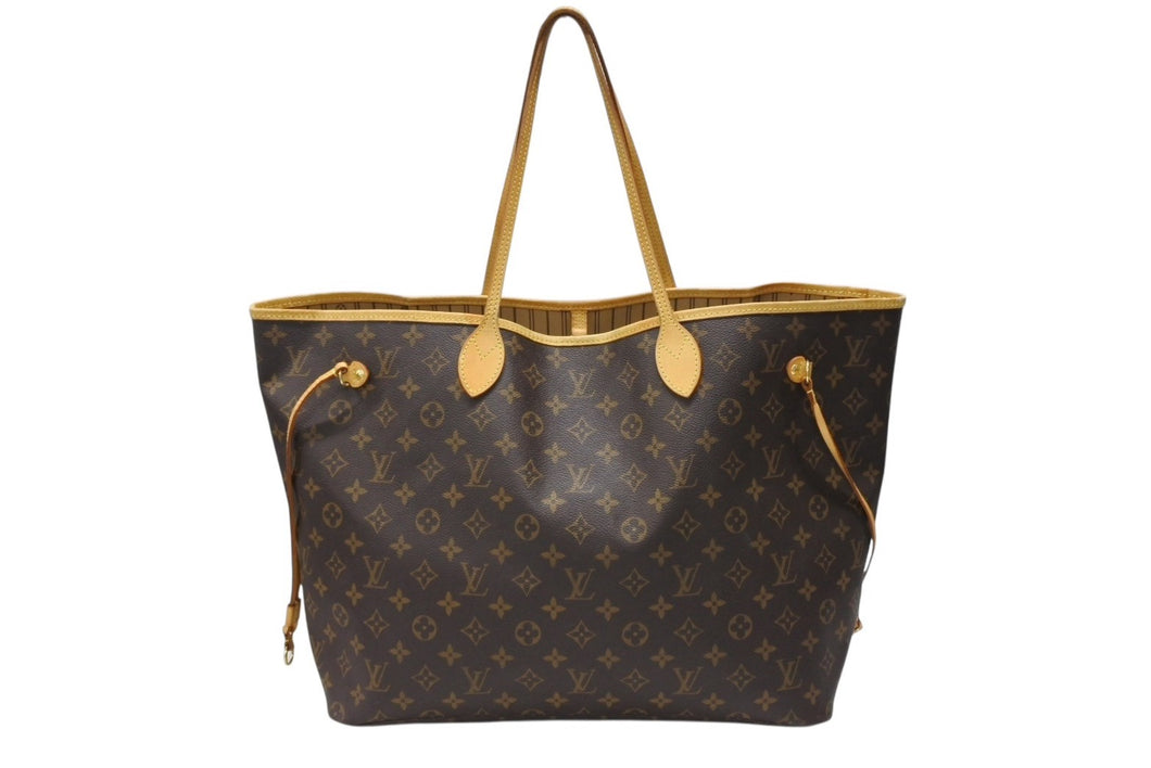 LOUIS VUITTON ルイヴィトン ネヴァーフル GM ハンドバッグ M40157 ブラウン PVC レザー ゴールド金具 美品 中古 4b007495