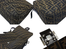 Load image into Gallery viewer, FENDI フェンディ マンマバケット ショルダーバッグ ズッカ柄 コットンキャンバス レザー ブラウン シルバー金具 美品 中古 4b007496