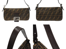 Load image into Gallery viewer, FENDI フェンディ マンマバケット ワンショルダーバッグ 26424 ズッカ柄 キャンバス レザー ブラウン シルバー金具 美品 中古 4b007498